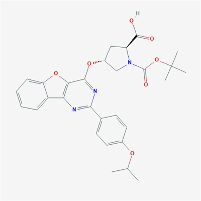 (2S,4R)-1-(tert-Butoxycarbonyl)-4-((2-(4-isopropoxyphenyl)benzofuro[3,2-d]pyrimidin-4-yl)oxy)pyrrolidine-2-carboxylic acid