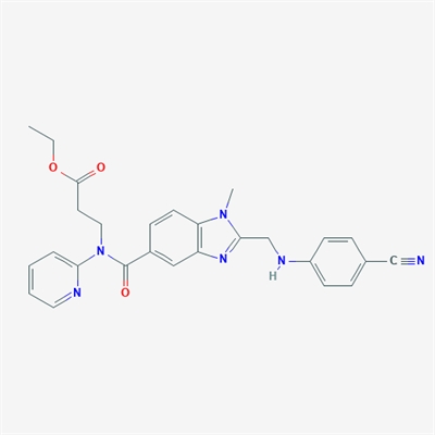 Ethyl 3-(2-(((4-cyanophenyl)amino)methyl)-1-methyl-N-(pyridin-2-yl)-1H-benzo[d]imidazole-5-carboxamido)propanoate