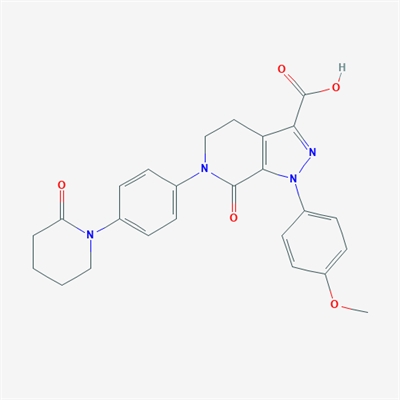 1-(4-Methoxyphenyl)-7-oxo-6-(4-(2-oxopiperidin-1-yl)phenyl)-4,5,6,7-tetrahydro-1H-pyrazolo[3,4-c]pyridine-3-carboxylic acid