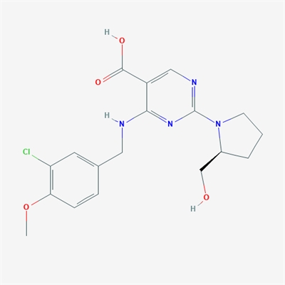 (S)-4-((3-Chloro-4-methoxybenzyl)amino)-2-(2-(hydroxymethyl)pyrrolidin-1-yl)pyrimidine-5-carboxylic acid